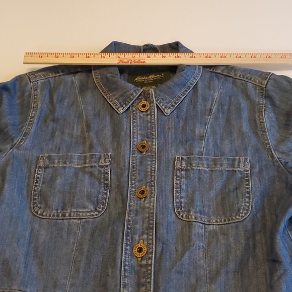 EDDIE BAUER Jean Denim Jacket Blue Size Medium - Picture 4 of 15